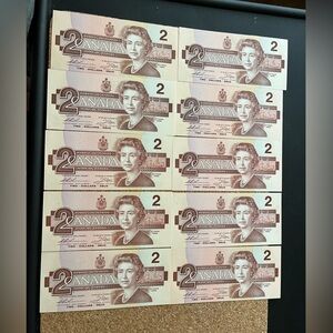 Canadian Two Dollar Bills Collection